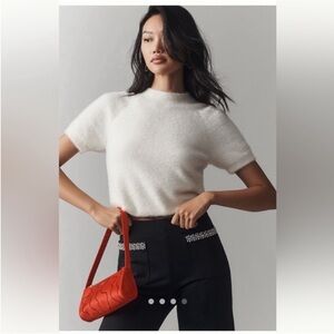 NWT The Colette Cropped Wide-Leg Pants by Maeve: Rhinestone Pocket